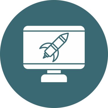 Web Kullanımı için Canlı Yayın Simgesi, Vektör İllüstrasyonu