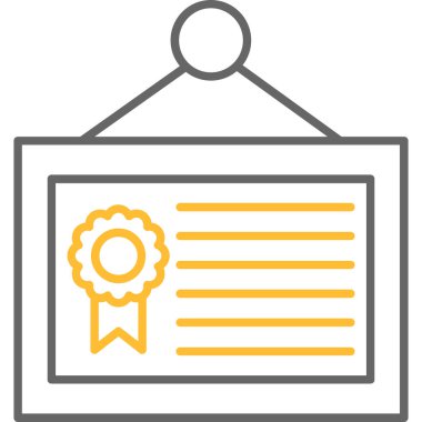 Web Kullanımı için Diploma Simgesi, Vektör İllüstrasyonu