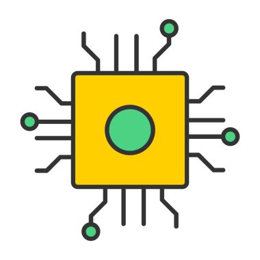Çip Simgesi, Web Kullanımı için Vektör İllüstrasyonu