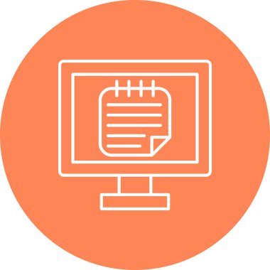 Web Kullanımı için Çevrimiçi Notlar Simgesi, Vektör İllüstrasyonu