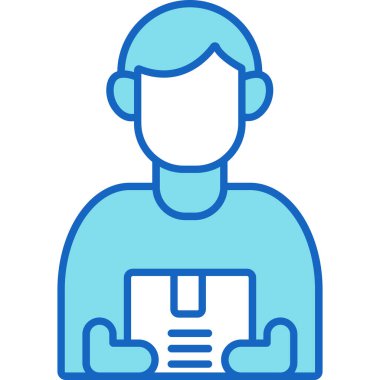 Web Kullanımı için Kurye Simgesi, Vektör İllüstrasyonu