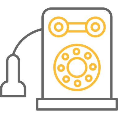 Web Kullanımı için Magneto Duvarı Telefon Simgesi, Vektör İllüstrasyonu