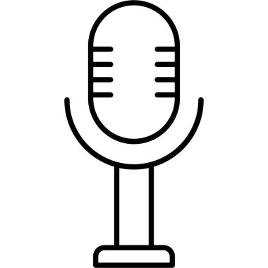 Microphone.svg Simgesi, Web Kullanımı için Vektör İllüstrasyonu
