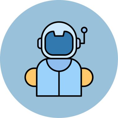 Astronot Simgesi, Web Kullanımı için Vektör İllüstrasyonu