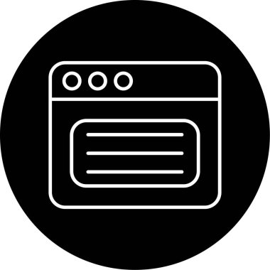 Web Tarayıcı Simgesi, Web Kullanımı için Vektör İllüstrasyonu