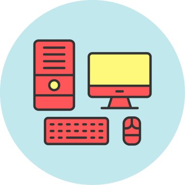 Web Kullanımı için Bilgisayar Simgesi, Vektör İllüstrasyonu