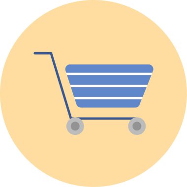 Alışveriş Arabası Simgesi, Web Kullanımı için Vektör İllüstrasyonu