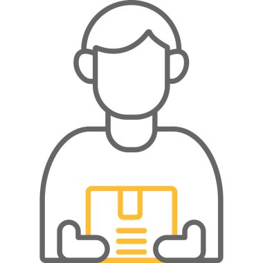 Web Kullanımı için Kurye Simgesi, Vektör İllüstrasyonu