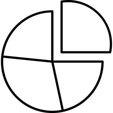 Pie Chart.svg Simgesi, Web Kullanımı için Vektör İllüstrasyonu