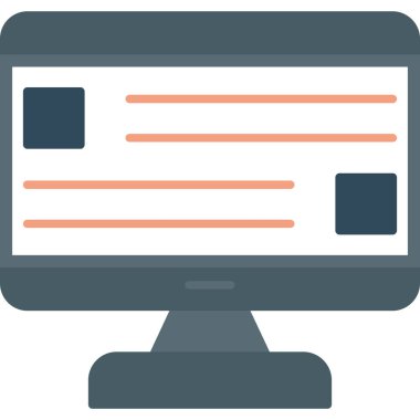 Web Kullanımı için Bilgisayar Simgesi, Vektör İllüstrasyonu