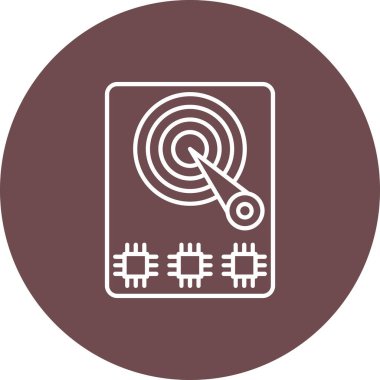 Web Kullanımı için Hard Disk Sürücüsü Simgesi, Vektör İllüstrasyonu