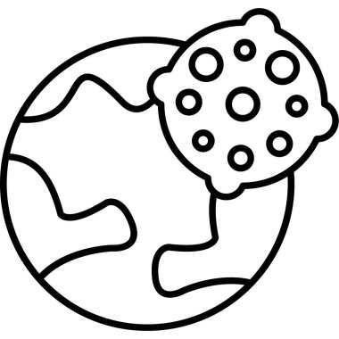 Asteroid.svg Simgesi, Web Kullanımı için Vektör İllüstrasyonu