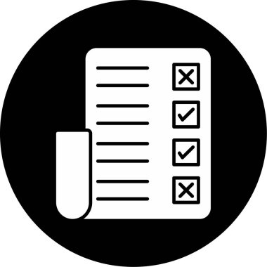 Web kullanımı için Kağıt Listesi Simgesi, Vektör İllüstrasyonu