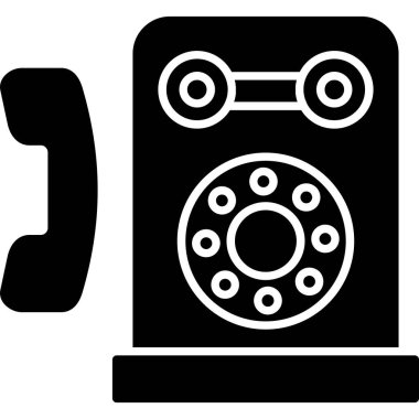 Web Kullanımı için Magneto Duvarı Telefon Simgesi, Vektör İllüstrasyonu