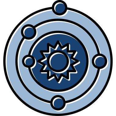 Web kullanımı için Güneş Sistemi Simgesi, Vektör İllüstrasyonu