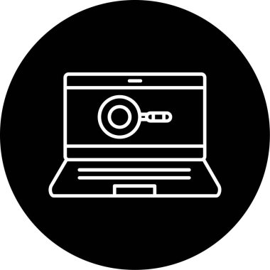 Web Kullanımı için dizüstü bilgisayar simgesi, Vektör İllüstrasyonu