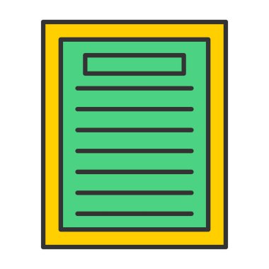 Web Kullanımı için Not Simgesi, Vektör İllüstrasyonu