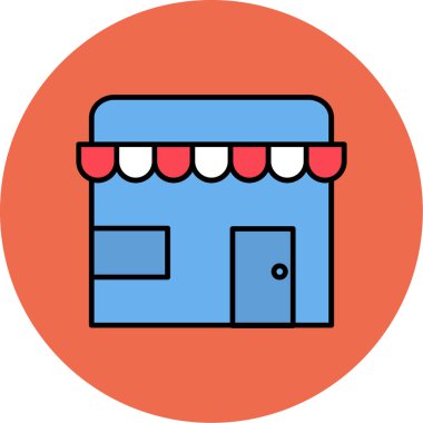 Web Kullanımı için Dükkan Simgesi, Vektör İllüstrasyonu