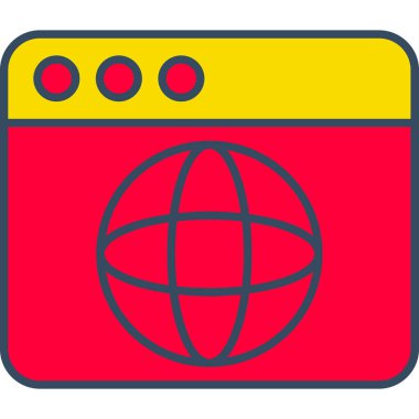 Web Tarayıcı Simgesi, Web Kullanımı için Vektör İllüstrasyonu