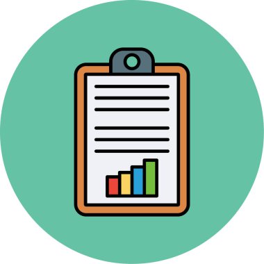 Web Kullanımı için Rapor Simgesi ve Vektör İllüstrasyonu