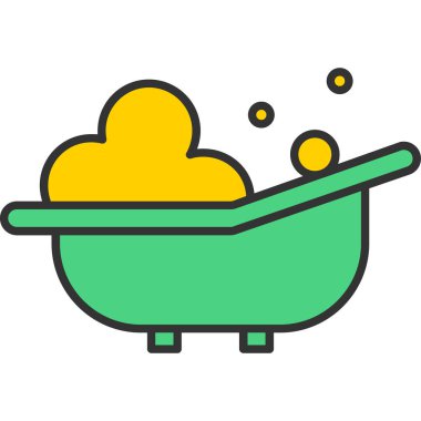 Bebek Küveti Simgesi, Web Kullanımı için Vektör İllüstrasyonu