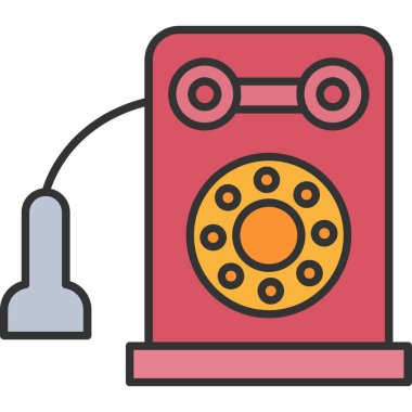 Web Kullanımı için Magneto Duvarı Telefon Simgesi, Vektör İllüstrasyonu