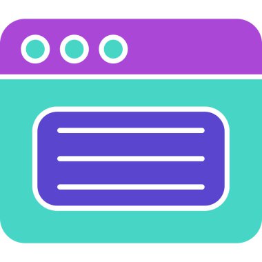 Web Tarayıcı Simgesi, Web Kullanımı için Vektör İllüstrasyonu