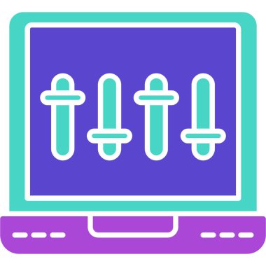 Web kullanımı için Müzik Karıştırıcı Simgesi, Vektör İllüstrasyonu