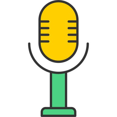 Web Kullanımı için Mikrofon Simgesi, Vektör İllüstrasyonu