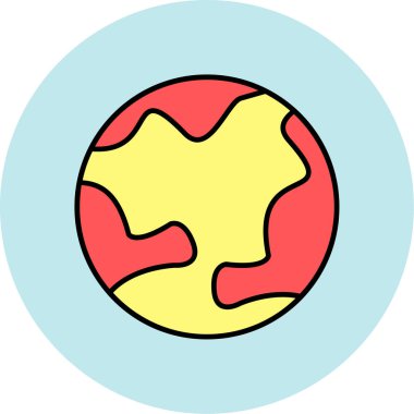 Web Kullanımı için Dünya Simgesi, Vektör İllüstrasyonu