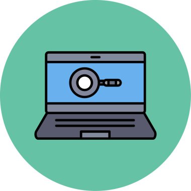 Web Kullanımı için dizüstü bilgisayar simgesi, Vektör İllüstrasyonu