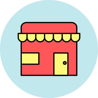 Web Kullanımı için Dükkan Simgesi, Vektör İllüstrasyonu