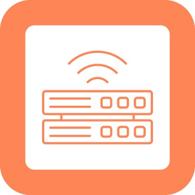 Web Kullanımı için Sunucu Simgesi, Vektör İllüstrasyonu