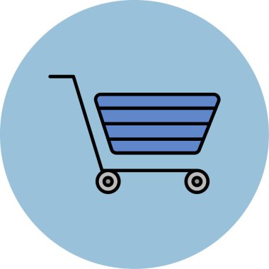 Alışveriş Arabası Simgesi, Web Kullanımı için Vektör İllüstrasyonu