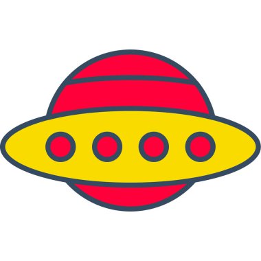 Web Kullanımı için Ufo Simgesi, Vektör İllüstrasyonu