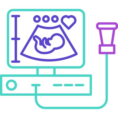 Web kullanımı için Ultrason Simgesi, Vektör İllüstrasyonu