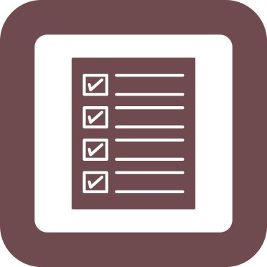 Web Kullanımı için Kontrol Listesi Simgesi, Vektör İllüstrasyonu