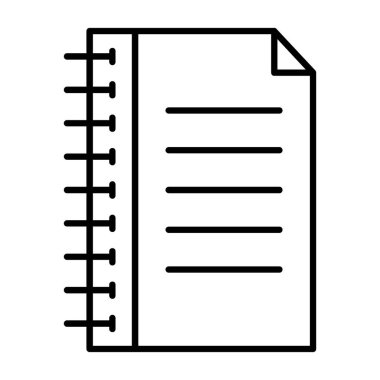 Not Defteri. svg Simgesi, Web Kullanımı için Vektör İllüstrasyonu