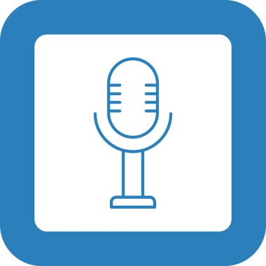 Web Kullanımı için Mikrofon Simgesi, Vektör İllüstrasyonu