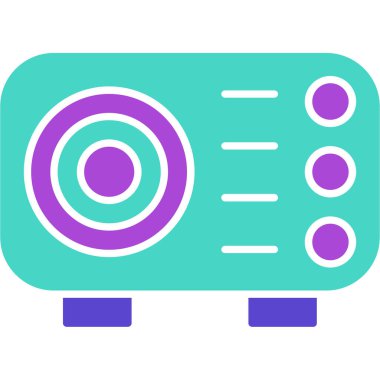 Web Kullanımı için Projektör Simgesi, Vektör İllüstrasyonu