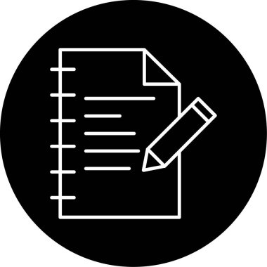 Web Kullanımı için Not Defteri Simgesi, Vektör İllüstrasyonu