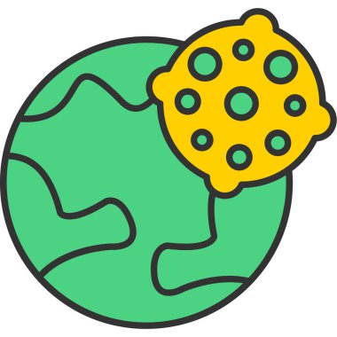 Web Kullanımı için Asteroid Simgesi, Vektör İllüstrasyonu