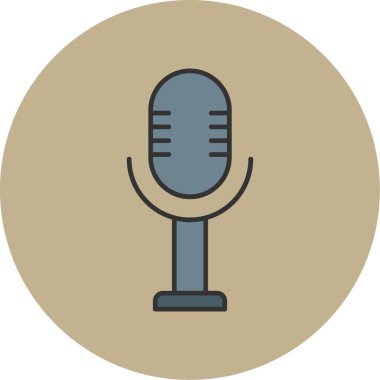 Web Kullanımı için Mikrofon Simgesi, Vektör İllüstrasyonu