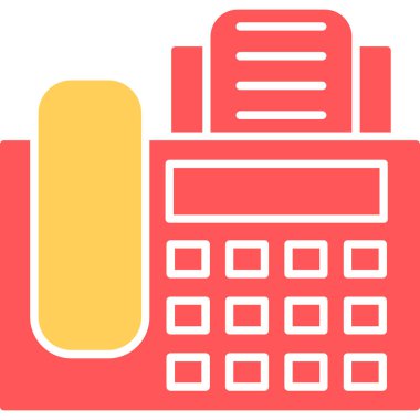 Web kullanımı için Telefon Faks Simgesi, Vektör İllüstrasyonu