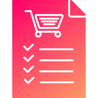 Web Kullanımı için İstek Listesi Simgesi, Vektör İllüstrasyonu