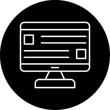 Web Kullanımı için Bilgisayar Simgesi, Vektör İllüstrasyonu