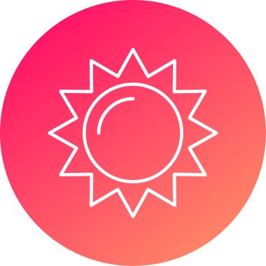 Web Kullanımı için Güneş Simgesi, Vektör İllüstrasyonu