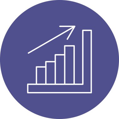 Web Kullanımı için Grafik Çubuğu Simgesi, Vektör İllüstrasyonu