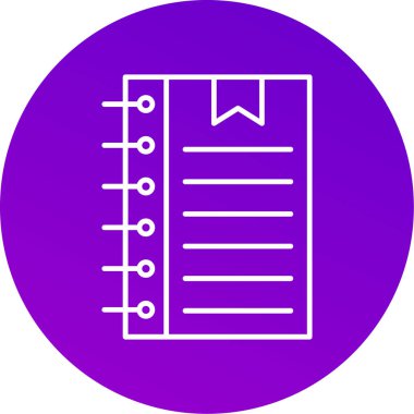 Web Kullanımı için Not Defteri Simgesi, Vektör İllüstrasyonu