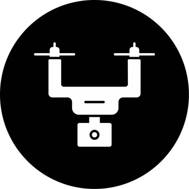 Web Kullanımı için Kamera Drone Simgesi, Vektör İllüstrasyonu